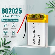 3,7 V 250mAh 602025 Lithium-Polymer Li-Po li ionen Akku Für Mp3 MP4 MP5 GPS PSP DVR Handy, Mobiltelefon bluetooth Li-Po zellen