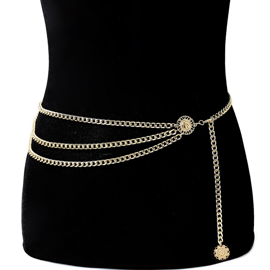 Frauen Metall Dünne metall Gürtel Damen Einfache Wilden Sommer Kleid Charme Körper Kette Schmuck lässig Weibliche Aluminium kette taille kette