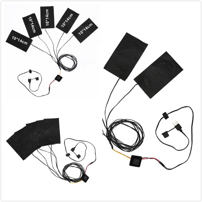 USB Aufgeladen Warme Einfügen Pads Wasserdichte Kohlenstoff Faser Heizung Pad Sicher Tragbare Heizung Wärmer Pad Für Weste Jacke Tuch Liefert