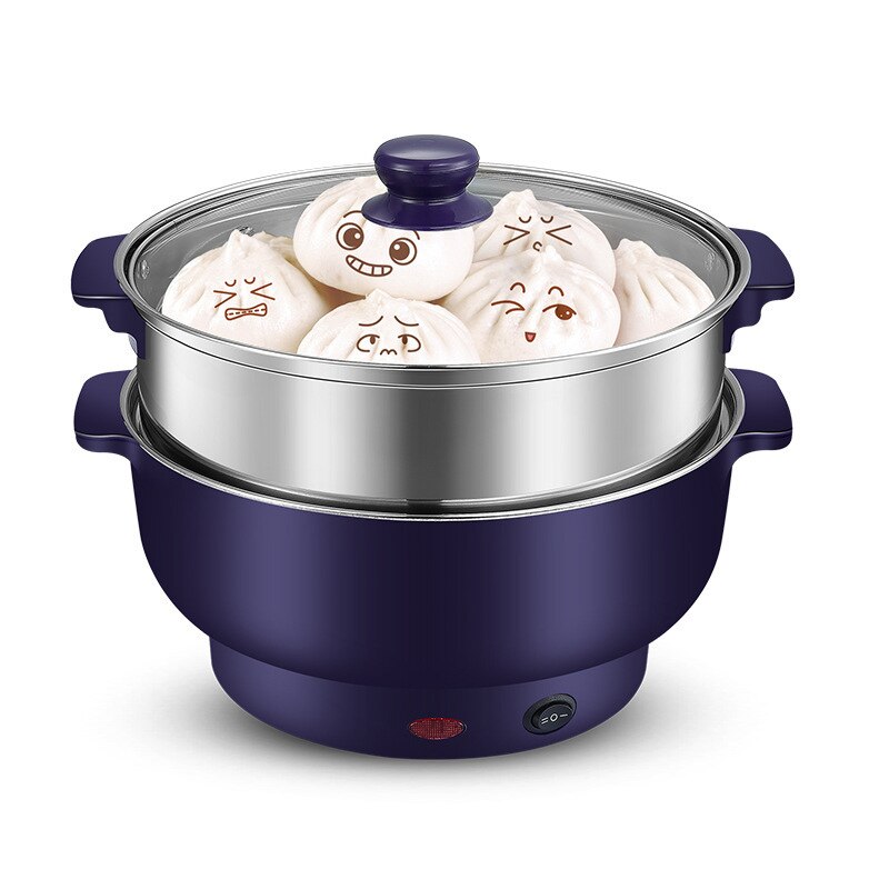 hoch Energie 800 Watt Elektrische Topf 1.5L Dunkelblau Farbe Haushalt Elektrische Heizung Topf essen Kochen Maschine Topf Elektrische Herde