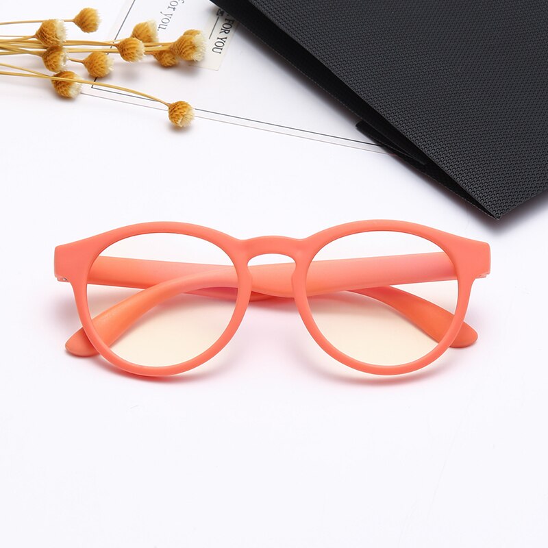 NEUE Junge Mädchen Anti Blau Licht Gummi Gläser Runde Bunte freundlicher Brille freundlicher Anti-Blau Licht Brille TR90