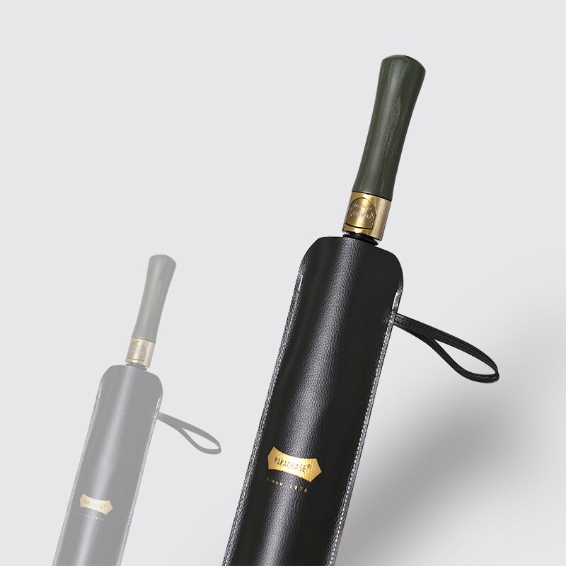 Klassische Doppel Schicht Regenschirm Männer Leder Abdeckung Holzgriff 120cm Große Lange Regenschirme 8K Winddicht Regen Regenschirm Regenschirm