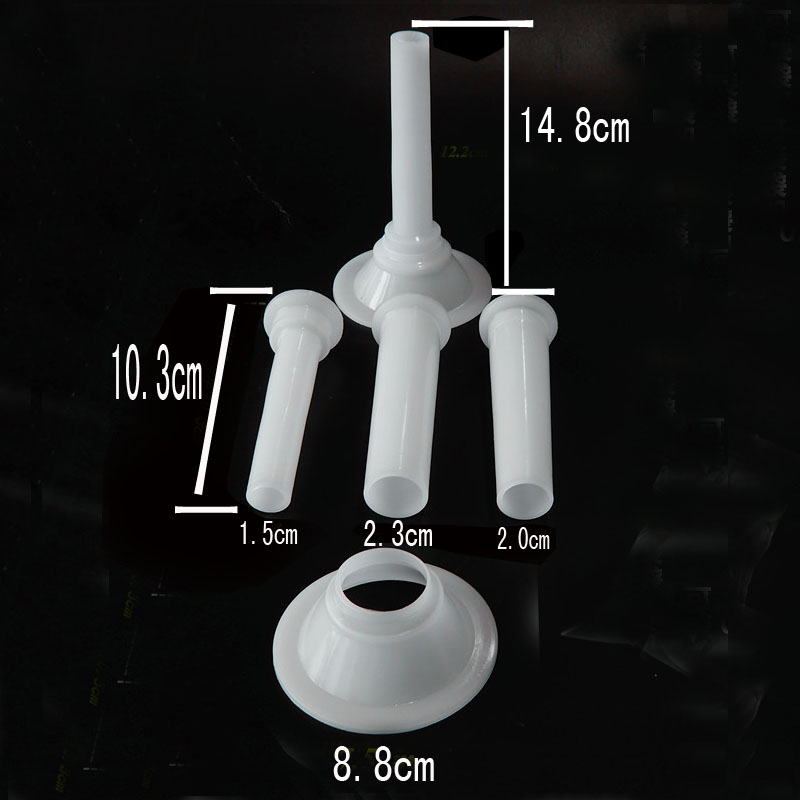 3 teile/satz Lebensmittel Klasse Fleischwolf Handgemachte Wurst Füllung Rohr Wurst Hersteller Füller mit 8,8 cm Basis