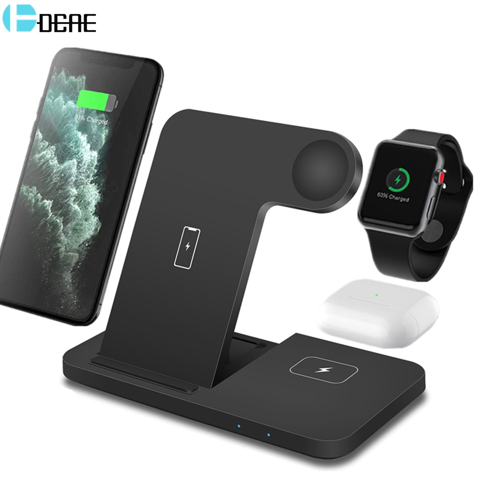 DCAE 3 in 1 Drahtlose Ladegerät Für AirPods Profi Apfel Uhr 7 6 SE Qi 15W Schnelle Ladestation für iWatch iPhone 13 12 11 XS XR X 8