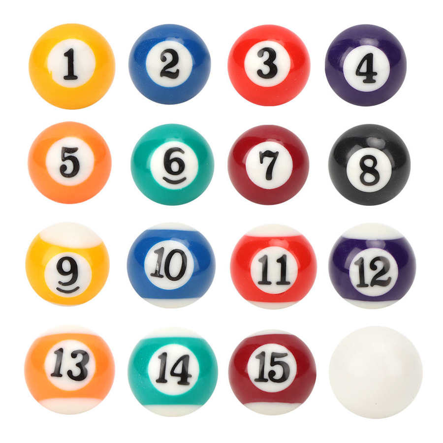 16Stck 25MM Harz Billard Ball Spielzeug Umweltfreundliche Mini Billard Schwimmbad Ball einstellen Für Harz Kleine Schwimmbad Bälle einstellen