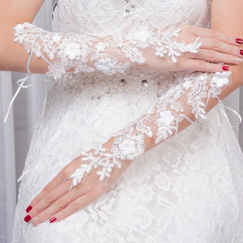 Spitze Braut handschuhe Braut Hochzeit handschuhe hochzeit zubehör guantes novia gants mariage