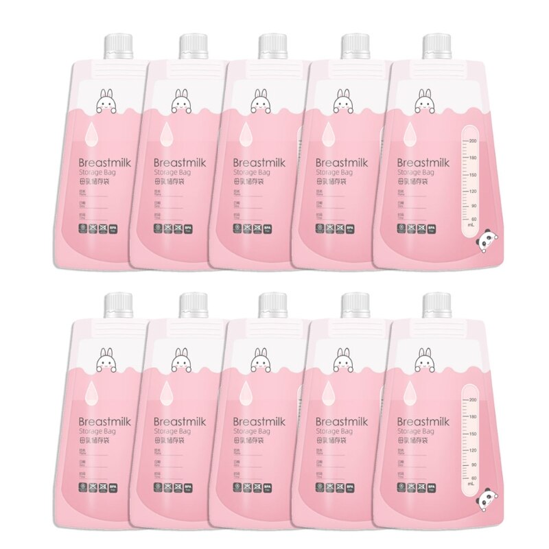 200ml Brust Milch Lagerung Gefrierschrank Taschen Einweg Baby Flüssige Lebensmittel Frisch Versiegelt Taschen Tragbare Kleinkind Fütterung Pouchs D0AF
