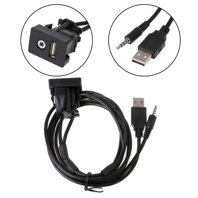neue 1M Auto Bindestrich spülen montieren USB Hafen Auto Stiefel 3,5mm AUX USB Verlängerung Kabel Adapter