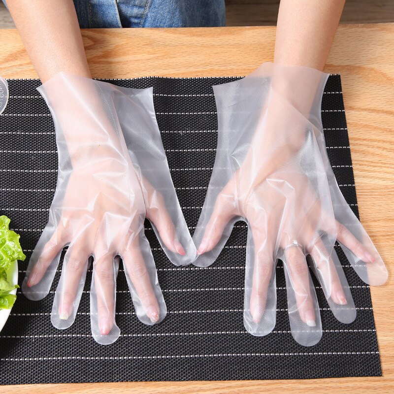100Stck Einweg Handschuhe Abnehmbare Lebensmittel Kunststoff Gastronomie Schönheit Salon transparent Verdickt Handschuhe CPE Handschuhe für Lebensmittel Kontaktieren