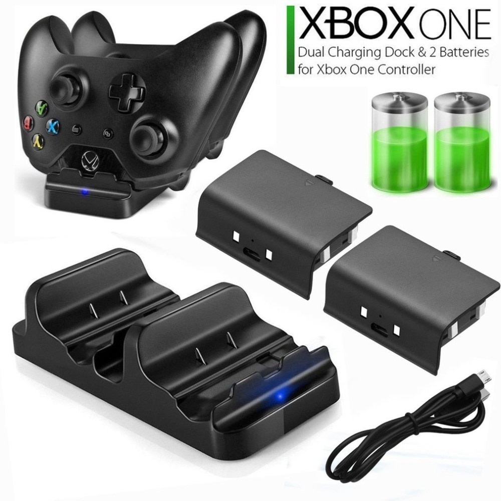 Schnelle Ladegerät für XBOX EINEM Regler Dual Ladestation Ladegerät + 2 stücke Wiederaufladbare für XBOX EINEM Regler Batterie Stander
