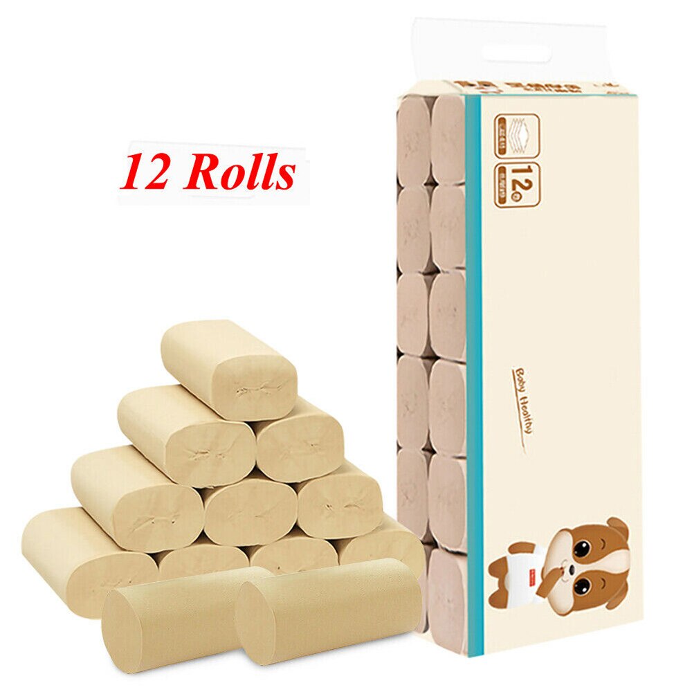 12 rollen 4- Lage Rolle Papier Original Holz Zellstoff Staub Kostenloser Zähigkeit Haut Sauber Papier Handtuch Wc Gewebe Haut-freundliche Papier Handtuch