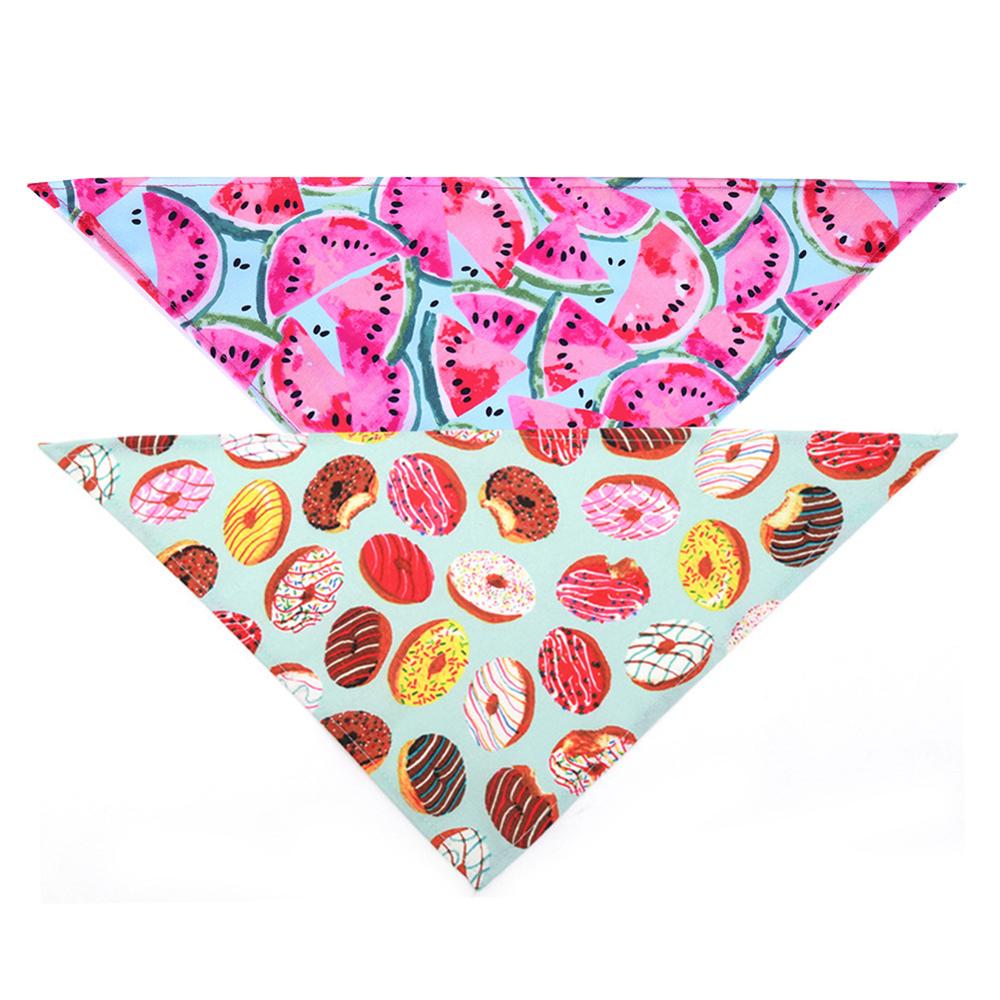Neue Sommer Krapfen Gedruckt Haustier Bandanas Katze Hund Bandana Lätzchen Einstellbare Haustier Halstuch Speichel Handtuch für Kleine Mittel groß Hund