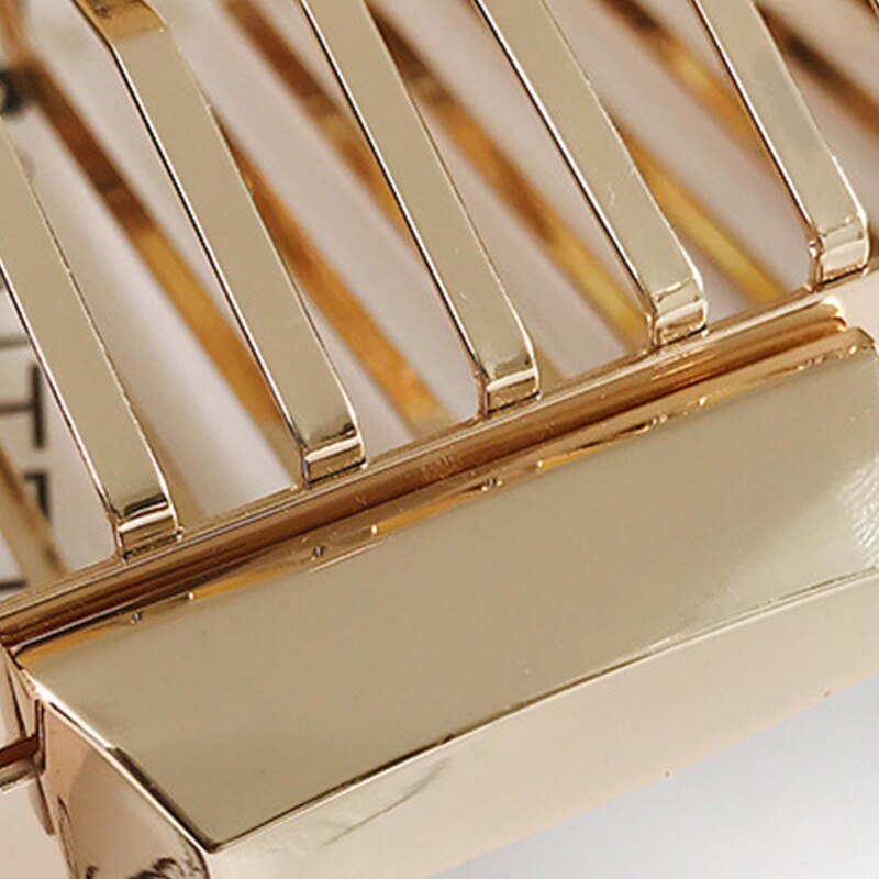 Metall Hohl Damen Schulter Abendkleid Luxus Gold Gittergewebe Kette Umhängetasche Damen Tägliche Bote Tasche