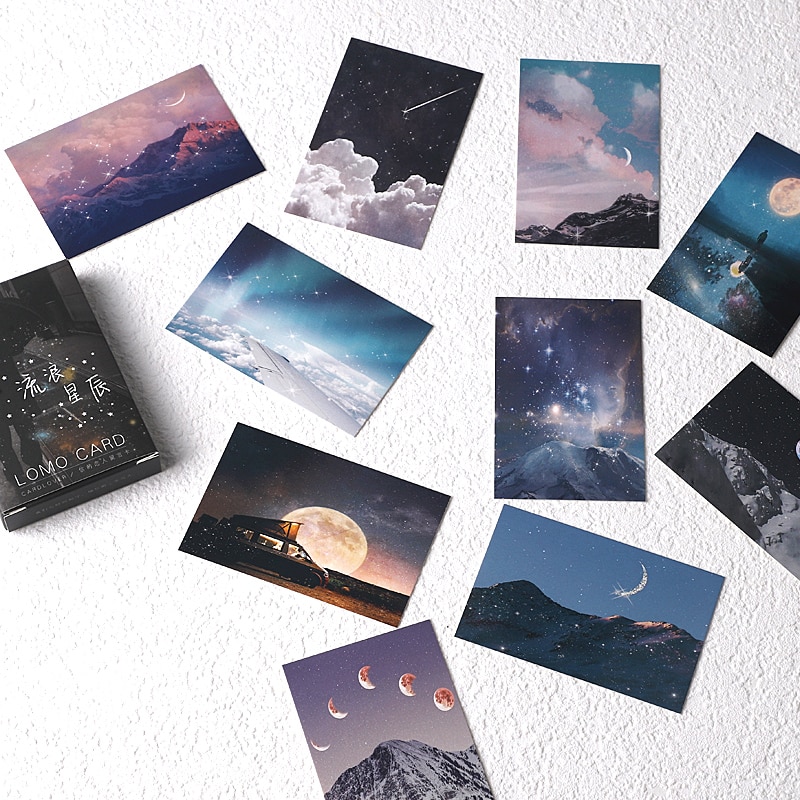 28 blätter/einstellen Wandern Sterne Lomo Karte Karikatur Mini Postkarte Nachricht Karte Weihnachten