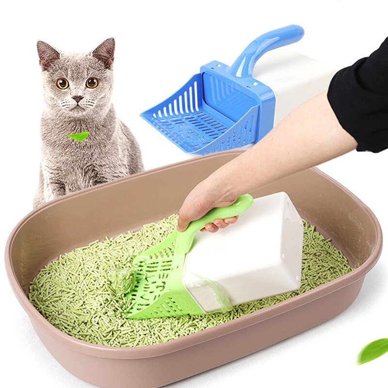 1PC Haustier Katzenstreu Scoop Bequem Kunststoff Cleanning Werkzeug Welpen Kätzchen Kacke Schaufel Mit Müll Kasten Haustiere Katzen Liefert 30X14cm