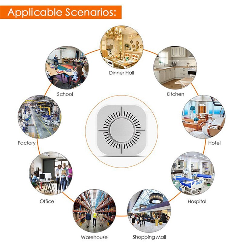 Clever Leben 2 stücke 433MHz Rauchmelder kabellos Rauch Feuer Alarm Sensor Sicherheit Schutz Alarm Clever Heimat Arbeit Mit sonoff RF