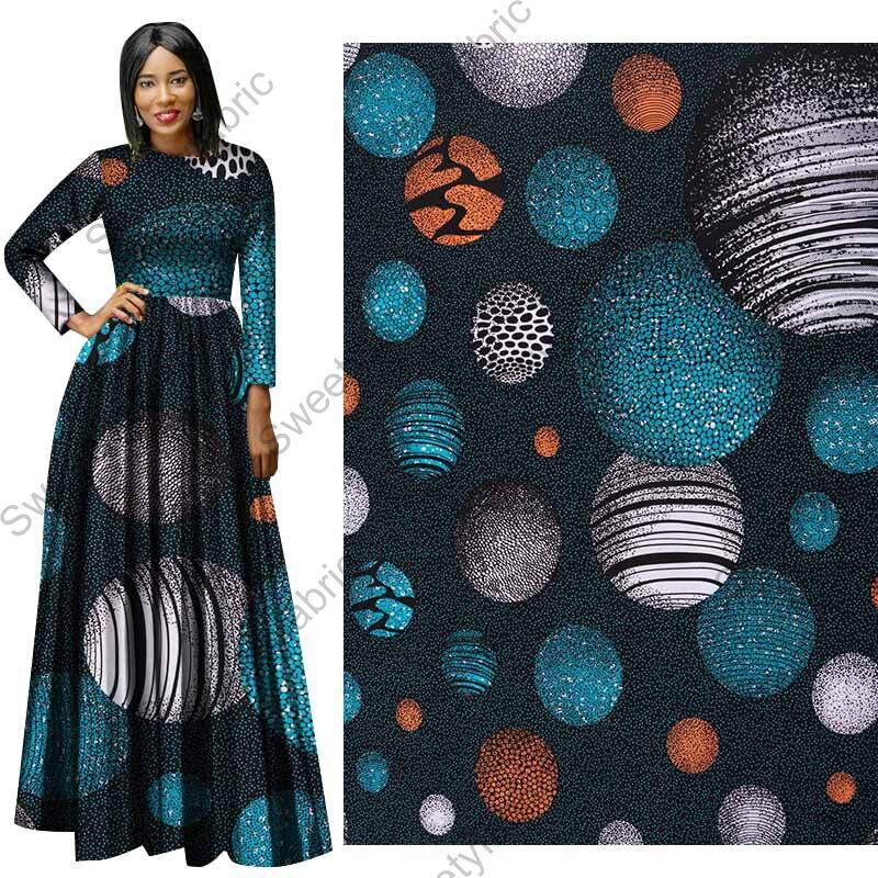 100% Polyester Wachs gedruckt Afrikanische Stoffe Nederlands Pagne Holland Für NäHenne Vorhänge Party Kleid ankara 6 Meter