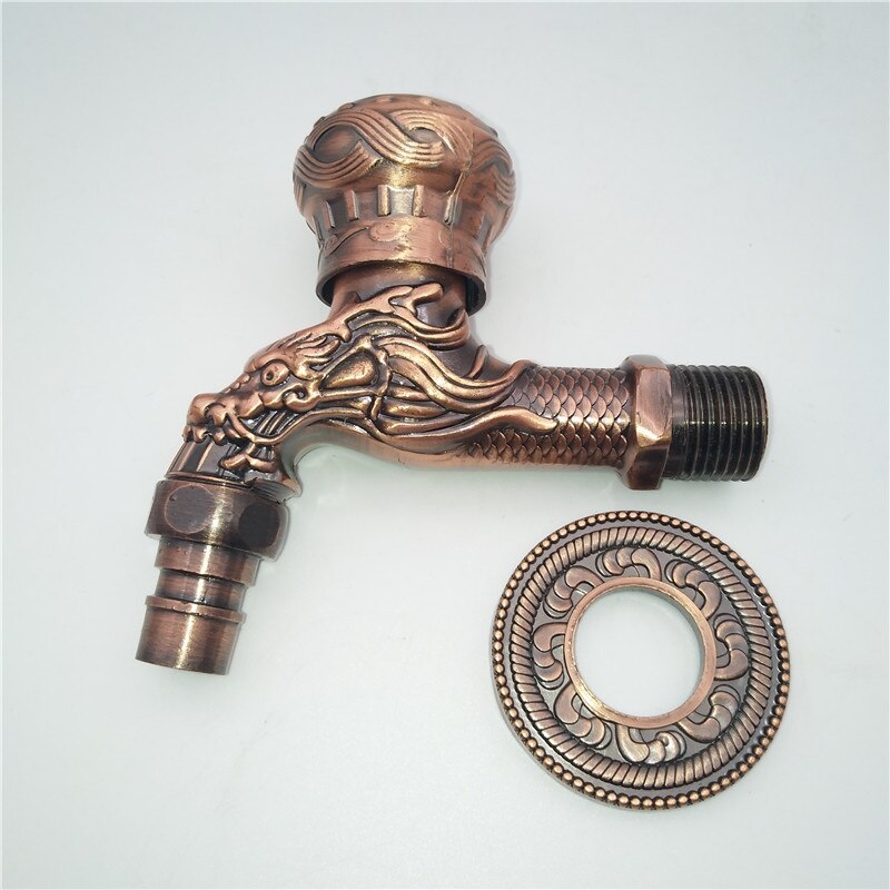 1pc Geschnitzte Zauberstab Montieren Bibcock Zink retro klopfen Dekorative draussen Garten Wasserhähne Waschmaschine Mopp Luxus Antike WC Wasserhahn