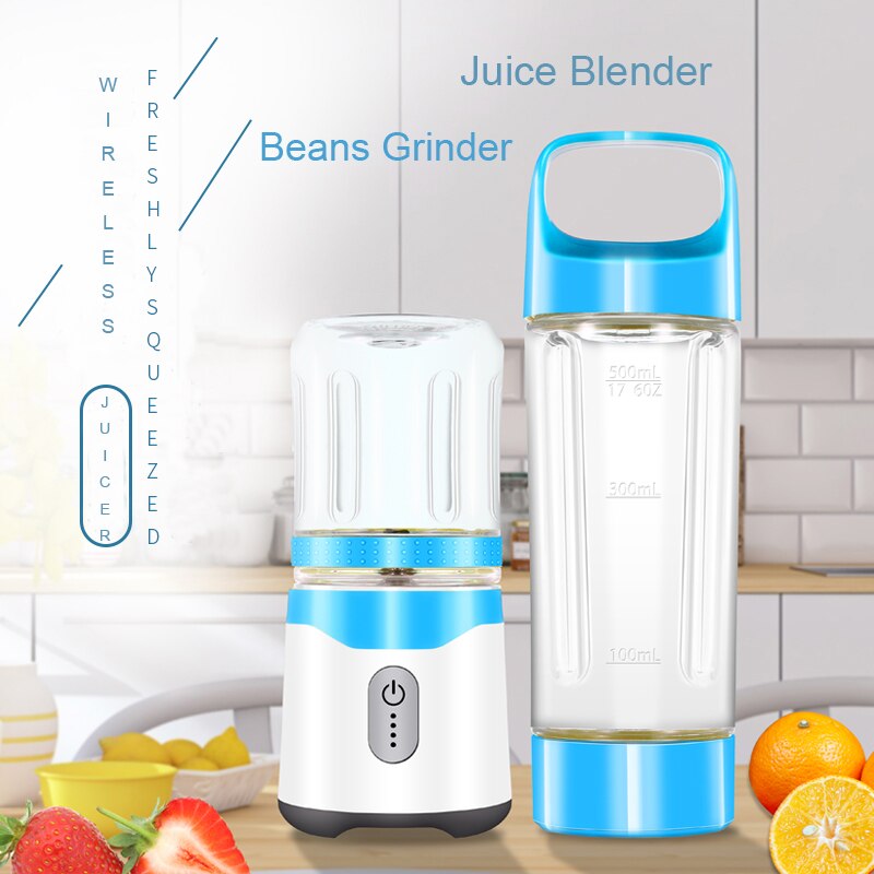 Tragbare Rührgerät USB Elektrische Entsafter Obst Smoothie Rührgerät Mini Entsafter Rührgerät Hand Küchenmaschine Bohne Schleifer Zwei Tassen