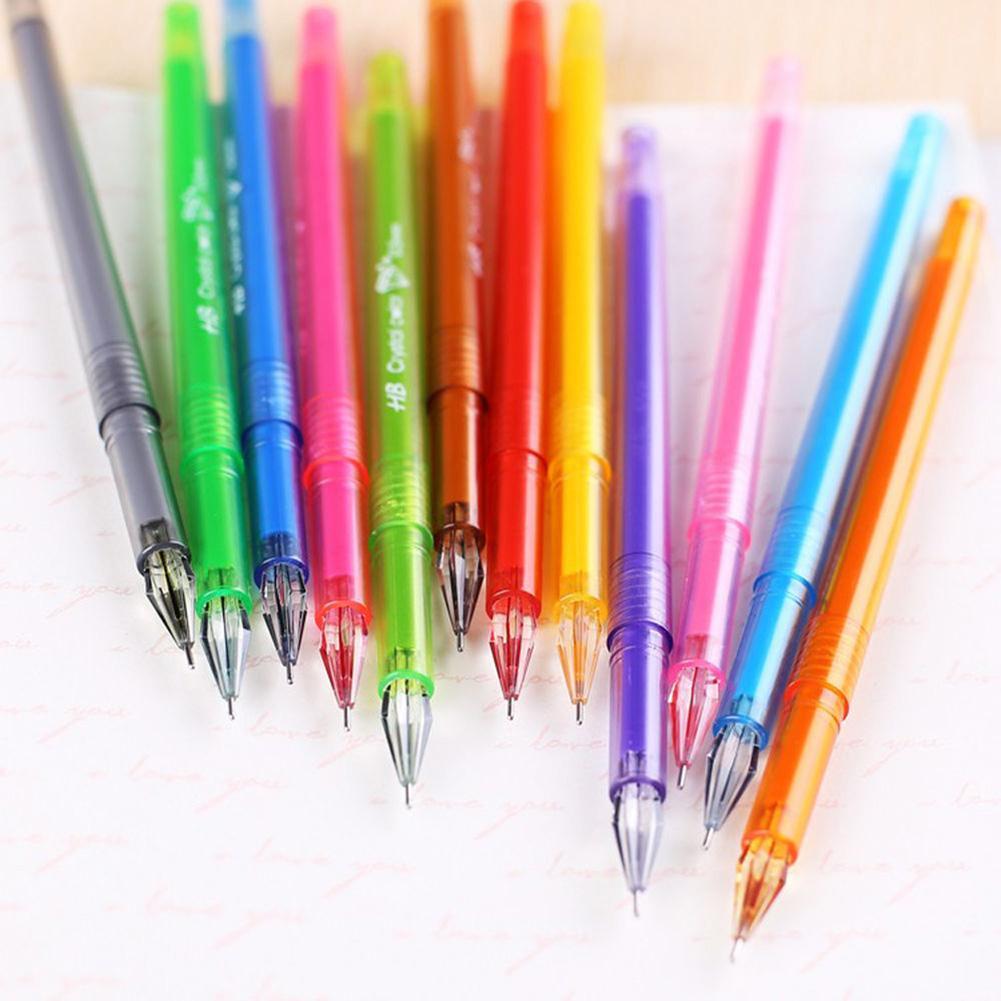 12Stck Süssigkeit Farbe Diamant Gel Stift Schule Liefert Ziehen Farbige Stifte Schüler Diamant Stift Diamant Spitze Stift