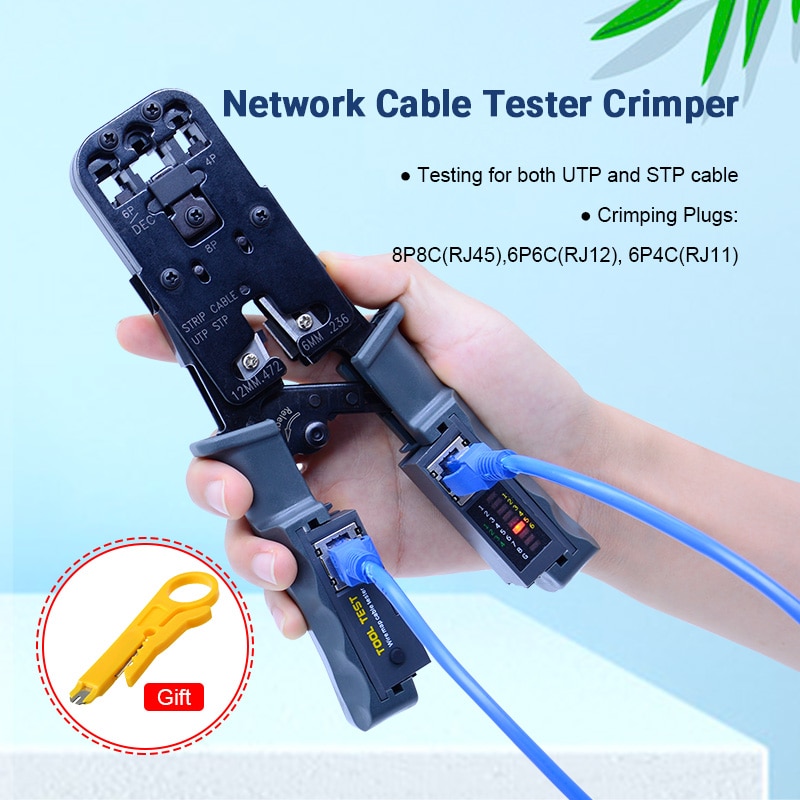 OUTEST Netzwerk Werkzeug Prüfung Crimpen Zangen Tester crimper Kabel Stripper Abnehmbare kabel prüfung für UTP und STP kabel mit