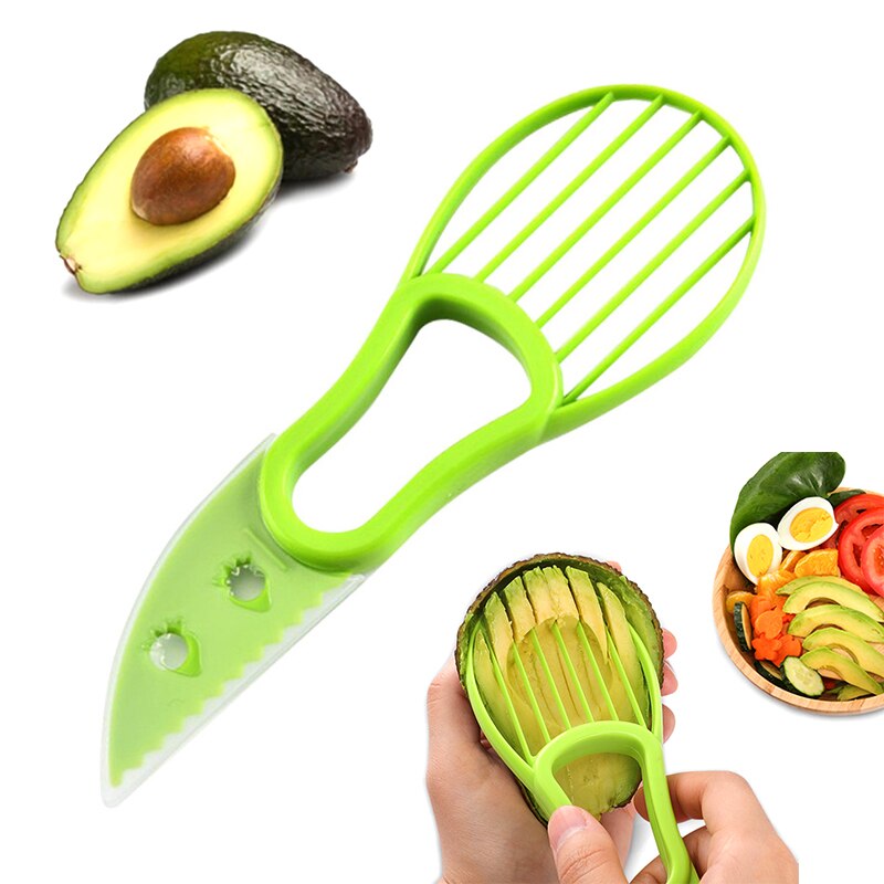 3 in 1 Avocado Schneidemaschine mit Avocado-Sparer Shea Corer Butter Obst Schäler Cutter Zellstoff Separator Obst Schneidemaschine Küche Spielereien