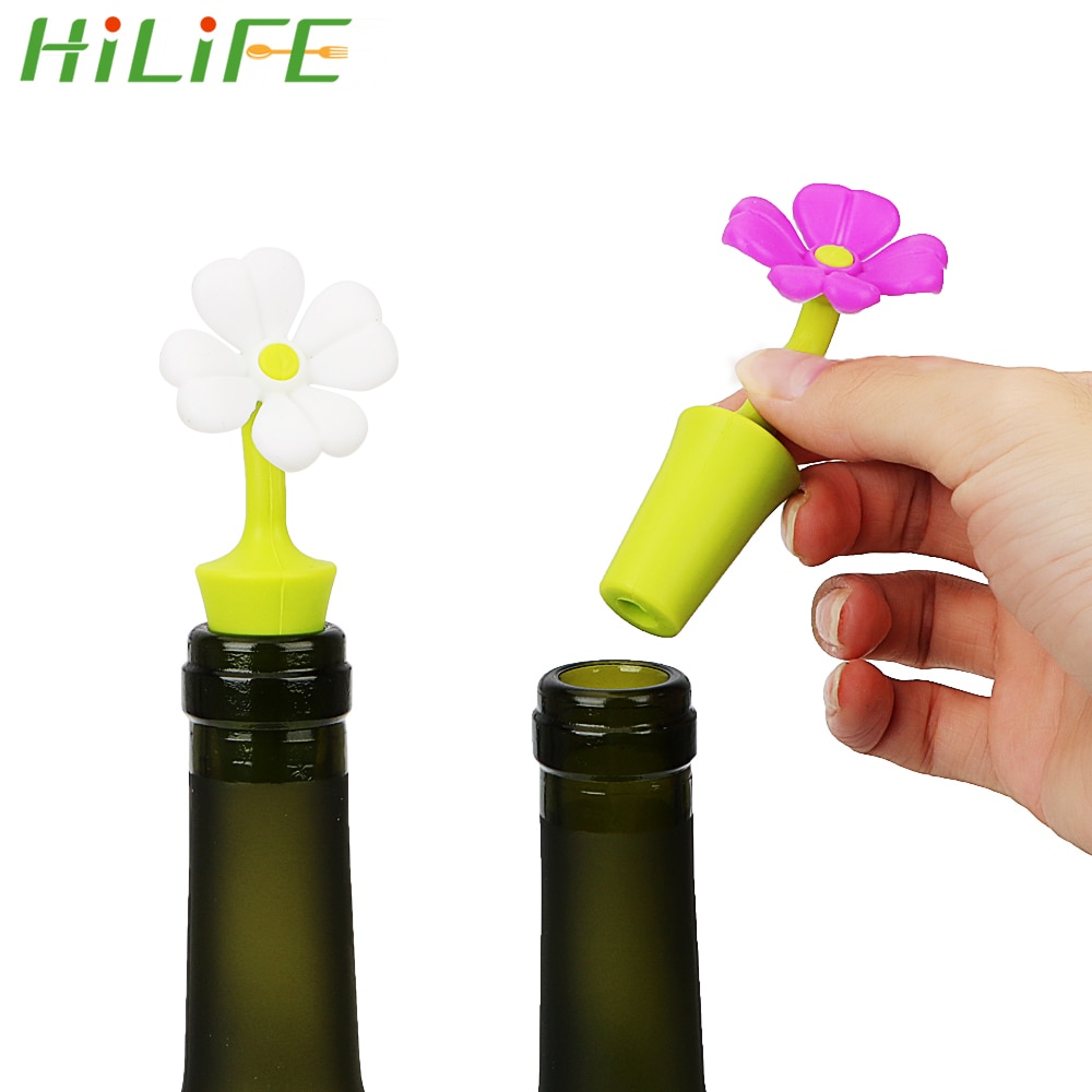 HILIFE Silikon Blumen Geformte Wein Stopfen Wein Flasche Versiegelung Deckel Wein Bahre Champagner Flasche Kork Stopper Stecker Bar Werkzeuge