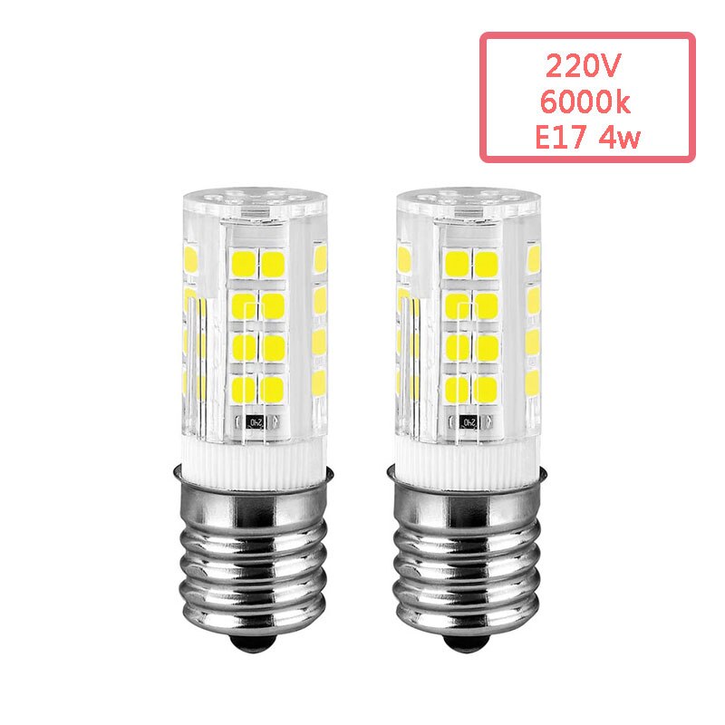 Pack von 2 Keramik E17 210-230V 4W 6000K LED Birne Pro Mikrowelle Ofen Gefrierschrank Gerät hell Lampe Ersatzteil Teile Pro Mikrowelle