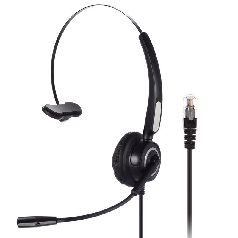 LEORY RJ9 Jack Anruf-Center-Kopfhörer Mono Kunden Service Kopfhörer Lärm die Ermäßigung Headset Anruf Kopfhörer mit Mikrofon