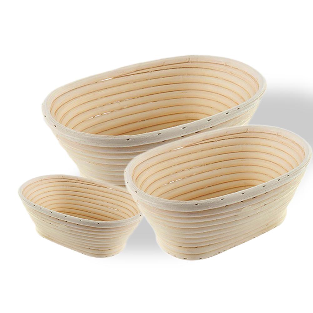 3 größen Oval Natürliche Rattan Brot GäSprosse Korb Küche Backen Werkzeug Land Brot Teig Banneton Proofing Beweist Körbe