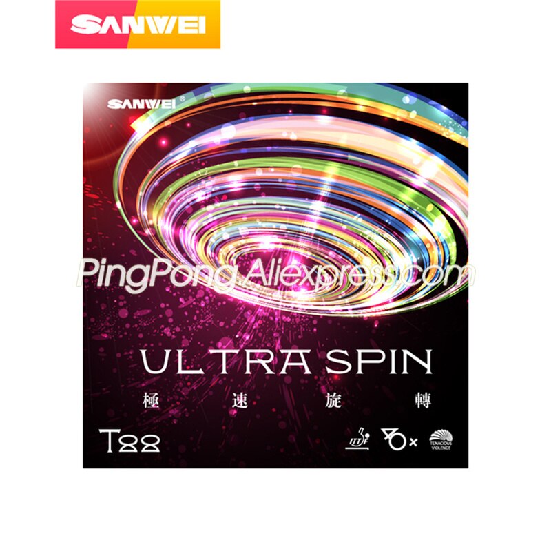 SANWEI Ultra Dreh Tischtennis Gummi SANWEI T88 Ultra Dreh Original SANWEI Klingeln Pong Schwamm