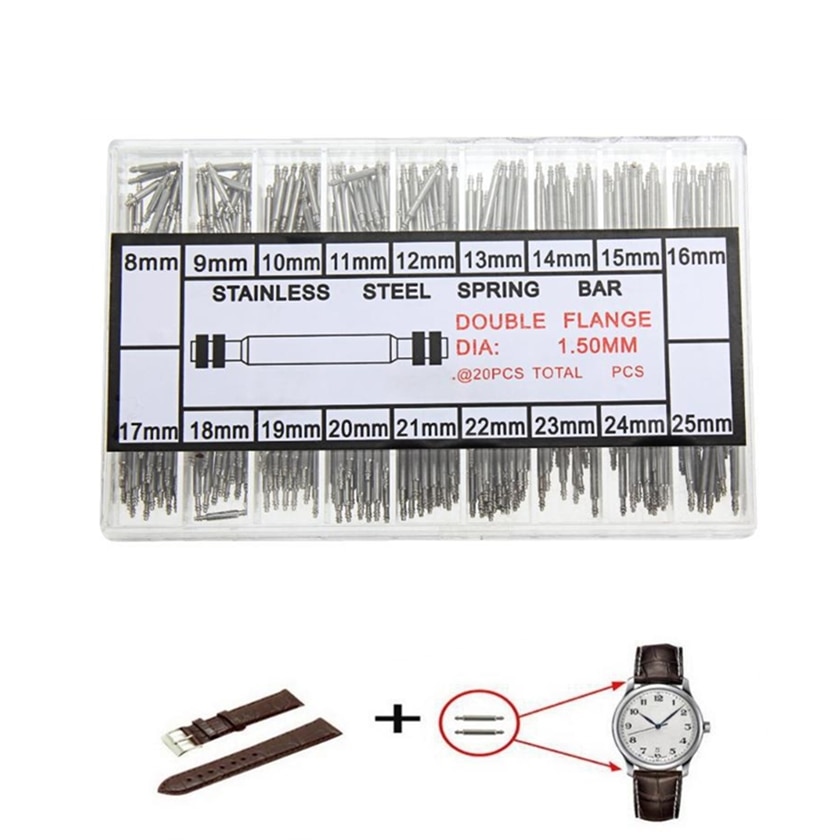 144 Teile/satz 8-25mm Uhr Band Frühling Riegel Gurt Verknüpfung-Stifte Reparatur Uhr Verknüpfung-Stifte Werkzeug setzt Uhr zubehör Professionelle Werkzeug