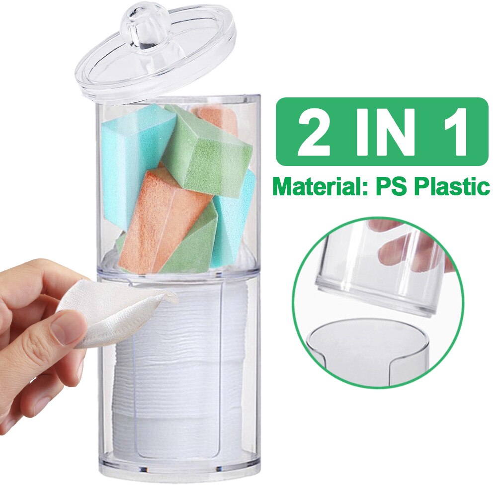 Lagerung Kasten Acryl Multifunktionale Runde Lagerung Kasten Container Baumwolle Pad Kosmetik machen-hoch Organizer Schmuck Halfter Süssigkeit