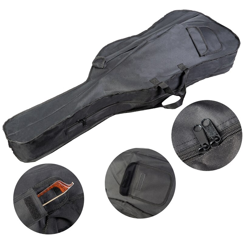 Naomi 4/4 Erwachsene Modell dauerhaft Cello Tasche, extra Brücke Polsterung, musik-Buch Tasche auf der Rückseite und Zubehör Tasche