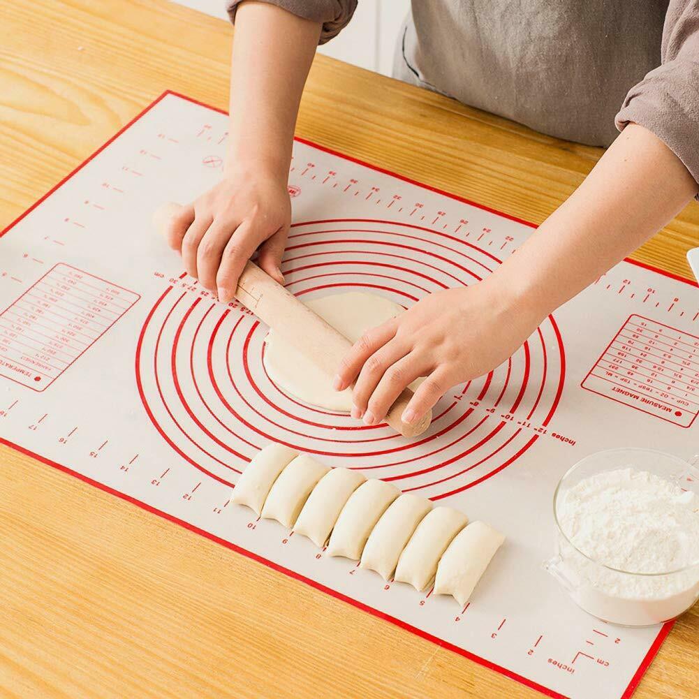 Nicht-Stock Silikon zurück matt rollen Teig Pizza Pad Kneten matt Cookie Gebäck Kuchen Werkzeuge Küche Spielereien Backformen Zubehör