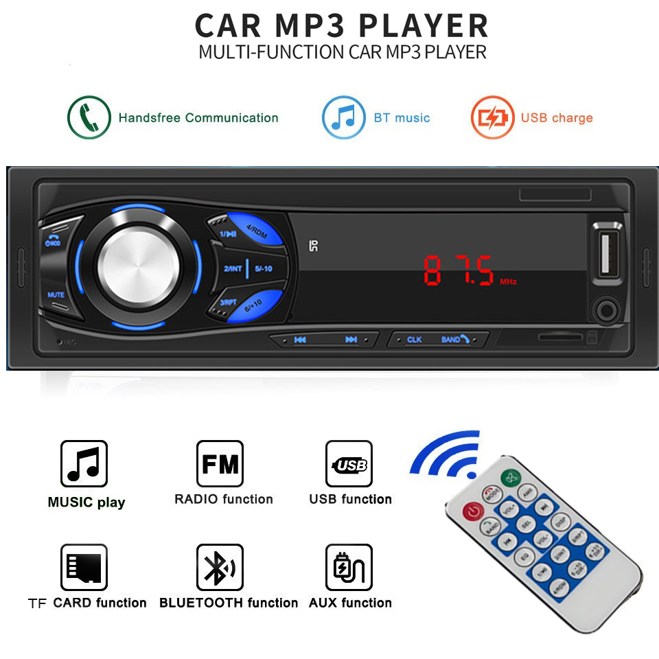 Auto FM Radio Digital Bluetooth Audio- Stereo 12V Auto Radio Autoradio 1Lärm in-Bindestrich Auto Mp3 Spieler USB/TF/AUX-in 5V Telefon Ladegerät