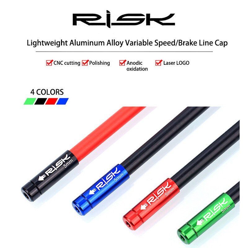 RISIKO 10 stücke Aluminium Fahrrad Bremse Kabel Ende Kappen Schalthebel Kabel Tipps Ende Kappe Für MTB Rennrad Schaltwerk Brems kabel Ende Spitze Kappe