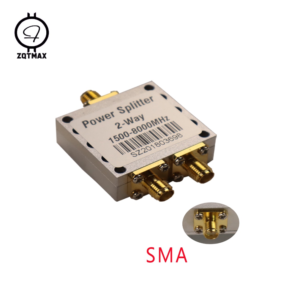 ZQTMAX 2 Weg SMA Energie Splitter Combiner Buchse 8G Hohe Frequenz 1,5-8Ghz Teiler