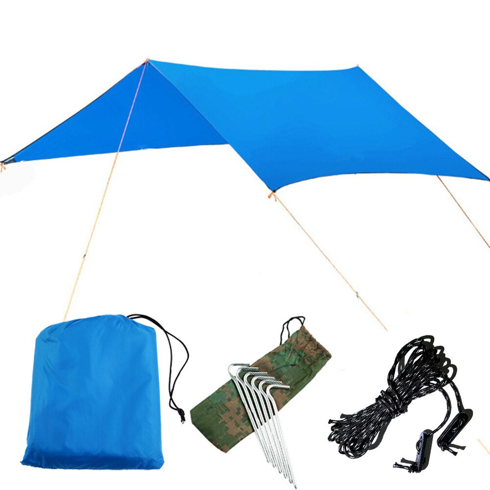 3M x 3M Wasserdicht Sonne Schutz Zelt Tarp Anti UV Strand Zelt Schatten draussen Camping Hängematte Regen Fliegen Camping Sonnenschirm Markise Baldachin