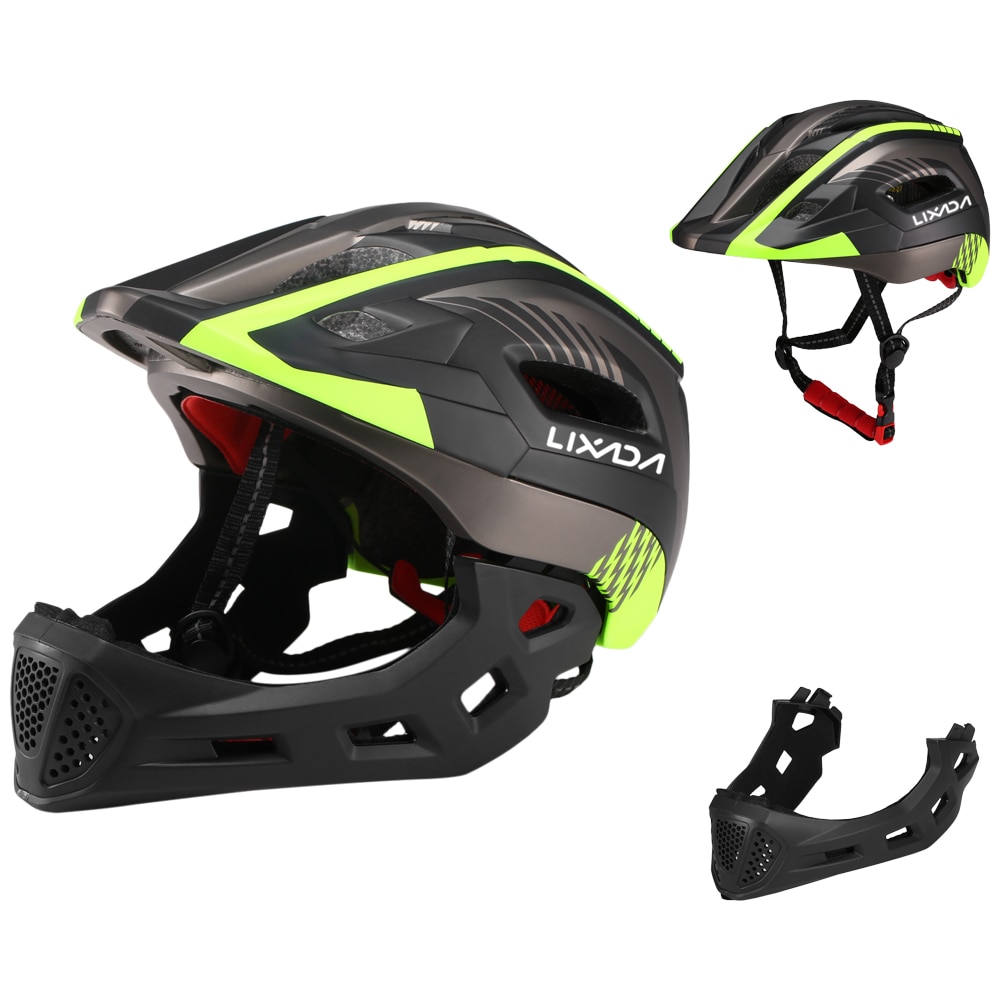 Lixada Kinder Abnehmbare Volle Gesicht Fahrrad Helm Atmungsaktive Ultraleicht Radfahren Sport Sicherheit Helm für Fahrrad Rolle