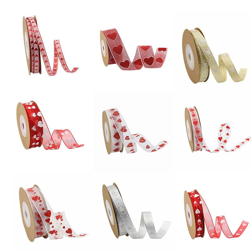 Organza Band Herz Band Hochzeit Cookie Süßigkeiten Dragees Kasten Kuchen Kasten Verpackung Band Taschen Verpackung
