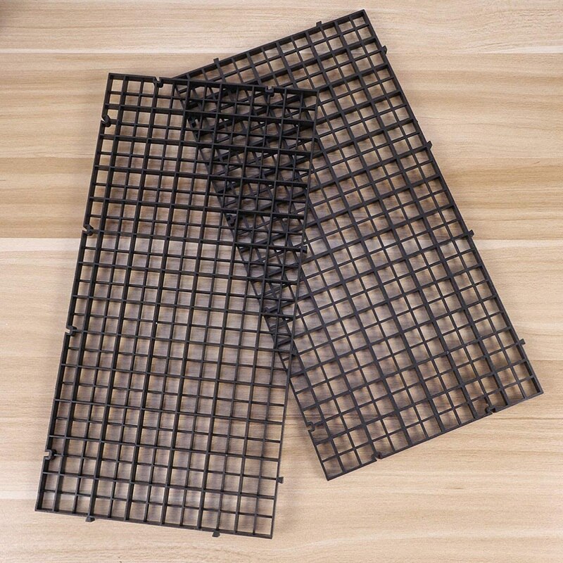 10Stck Netz Teiler Fach Aquarium Aquarium Boden Isolation Unterseite Schwarz Filter Tablett Aquarium Kiste