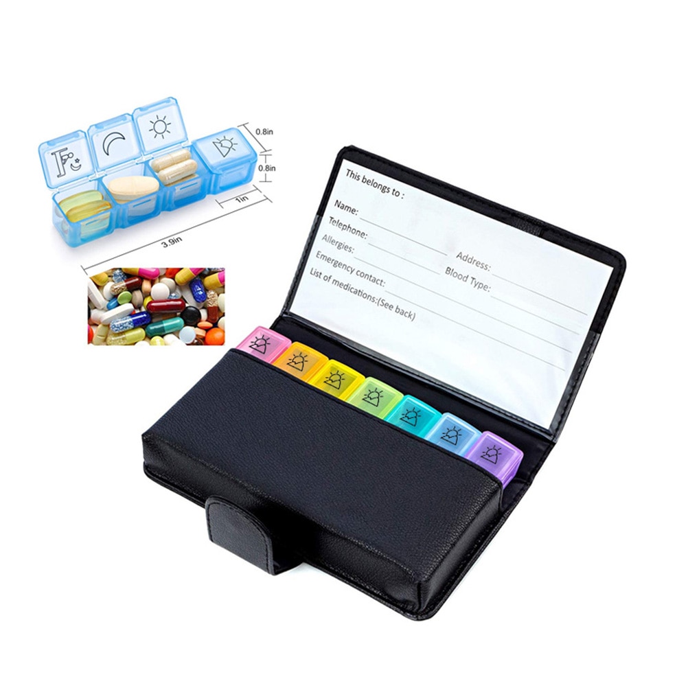 1 einstellen 28 Gitter Wöchentlich Pille Boxen Pille Fällen Tragbare Medizin Boxen Medcial Liefert draussen Reisen Pille Kasten Halfter mit tasche
