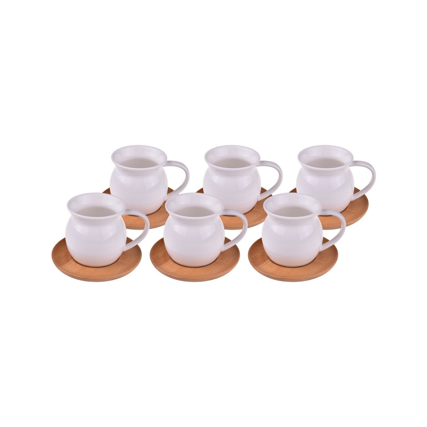 6 menschen Englisch Kaffee Tasse einstellen perfekte harmonie von bambus und porzellan Schreibt mit bambus Basis, porzellan tasse und Kasten