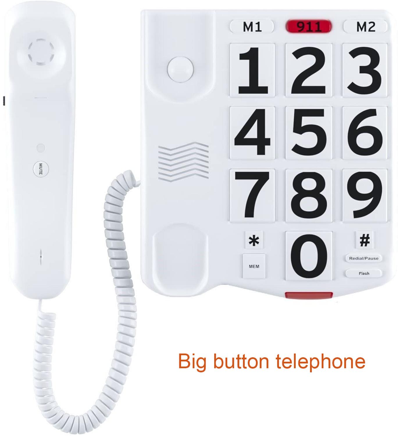 Verstärkt Einzelnen Linie Schnur Schreibtisch Telefon Ältere Telefon Teléfono mit Große Einfach zu Lesen Tasten und extra Laut Klingelton