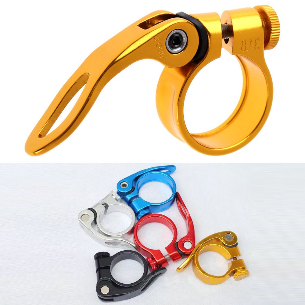 31,8mm MTB Fahrrad Radfahren Sattel Sitz Post Klemme schnell Freisetzung QR Stil CNC Farbe Rennrad Legierung schnell Freisetzung sitz Rohr Klemme