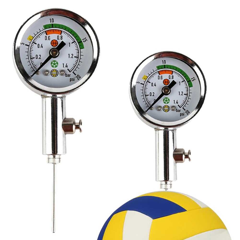 Luft Manometer für Bälle FußBall Ball Manometer Luft Uhr FußBall Volleyball Basketball Edelstahl Barometer