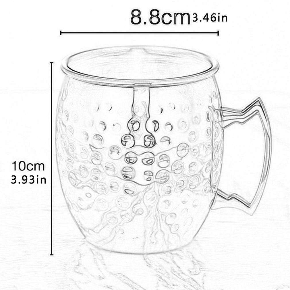 530ML Moskau Maultier Becher Edelstahl Gehämmert Kupfer Überzogene Bahre Tasse Kaffee Tasse Bar Getränk Bahre Becher Trinken Tasse