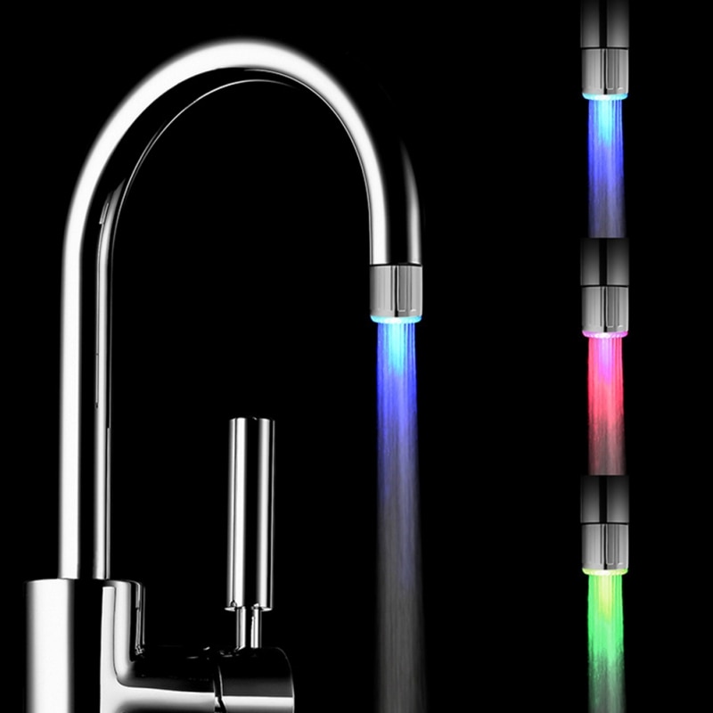 LED Wasserhahn Armaturen Düse Temperatur Gesteuert 3/7 Farbe LED Wasserhahn Licht Temperatur Sensor Intelligente Keine Notwendigkeit Batterie