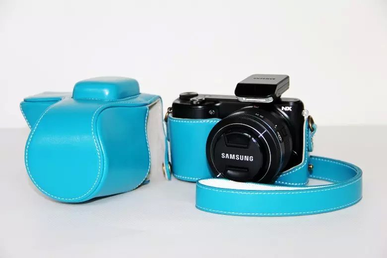 Blau Rosered Farbe PU Kamera Leder Tasche fallen Für Samsung NX2000 NX1000 Digital SLR Kamera mit Schulter Gurt